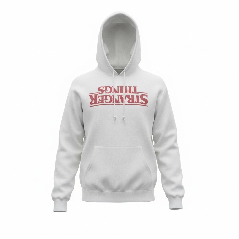 Netflix‎ Stranger Things Upside Down Logo Hoodie White Red Mens XL 2020 Pullover